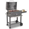 Outdoor Party Backyard Dinner Mobile Stainless Steel Square Oven Charcoal Oven