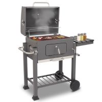 Outdoor Party Backyard Dinner Mobile Stainless Steel Square Oven Charcoal Oven