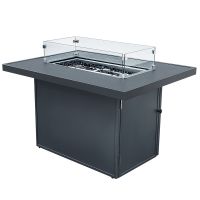 Aluminum alloy FIRE PIT TABLE 55000BTU outdoor with Glass Wind Guard for Garden Patio