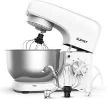 KUPPET Stand Mixer, 8-Speed Tilt-Head Electric Food Stand Mixer with Dough Hook, Wire Whip & Beater, Pouring Shield, 4.7QT Stainless Steel Bowl RT