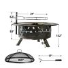 Outdoor Recreation Dinning Barbeque 32'' 2-in-1 Heating & BBQ Fire Pit