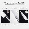 Kitchen Knife Set, 15 Piece Knife Sets with Block Chef Knife Stainless Steel Hollow Handle Cutlery with Manual Sharpener