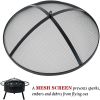 Outdoor Portable 32 Inch Steel Round Fire Pit with BBQ Grill, Cooking Grate, Spark Screen, Fire Poker, Cover, Fireplaces for Outside wood burning