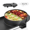 Portable 2 in 1 Non-Stick Electric Grill Pan Hot Pot Korean BBQ for Indoor Outdoor Use