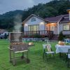 Outdoor Party Backyard Dinner Mobile Stainless Steel Square Oven Charcoal Oven