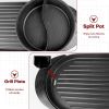 Portable 2 in 1 Non-Stick Electric Grill Pan Hot Pot Korean BBQ for Indoor Outdoor Use