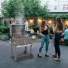 Outdoor Party Backyard Dinner Mobile Stainless Steel Square Oven Charcoal Oven