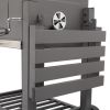 Outdoor Party Backyard Dinner Mobile Stainless Steel Square Oven Charcoal Oven